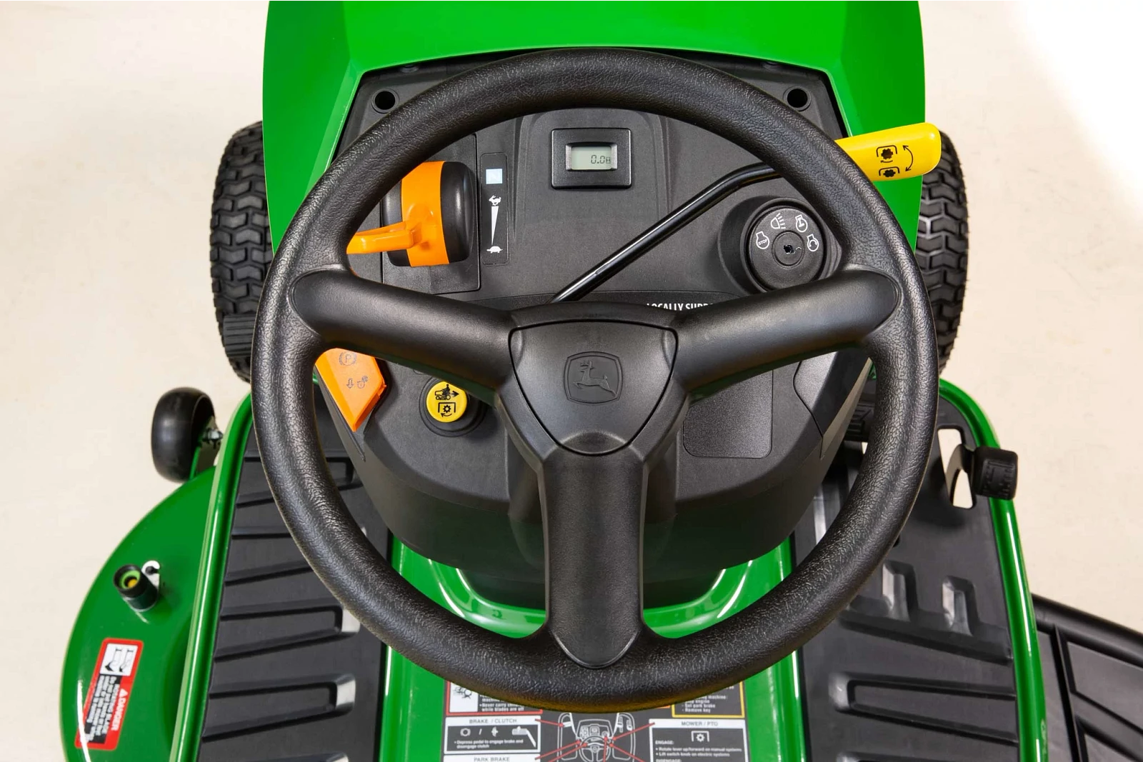 John Deere lawn tractor on residential property